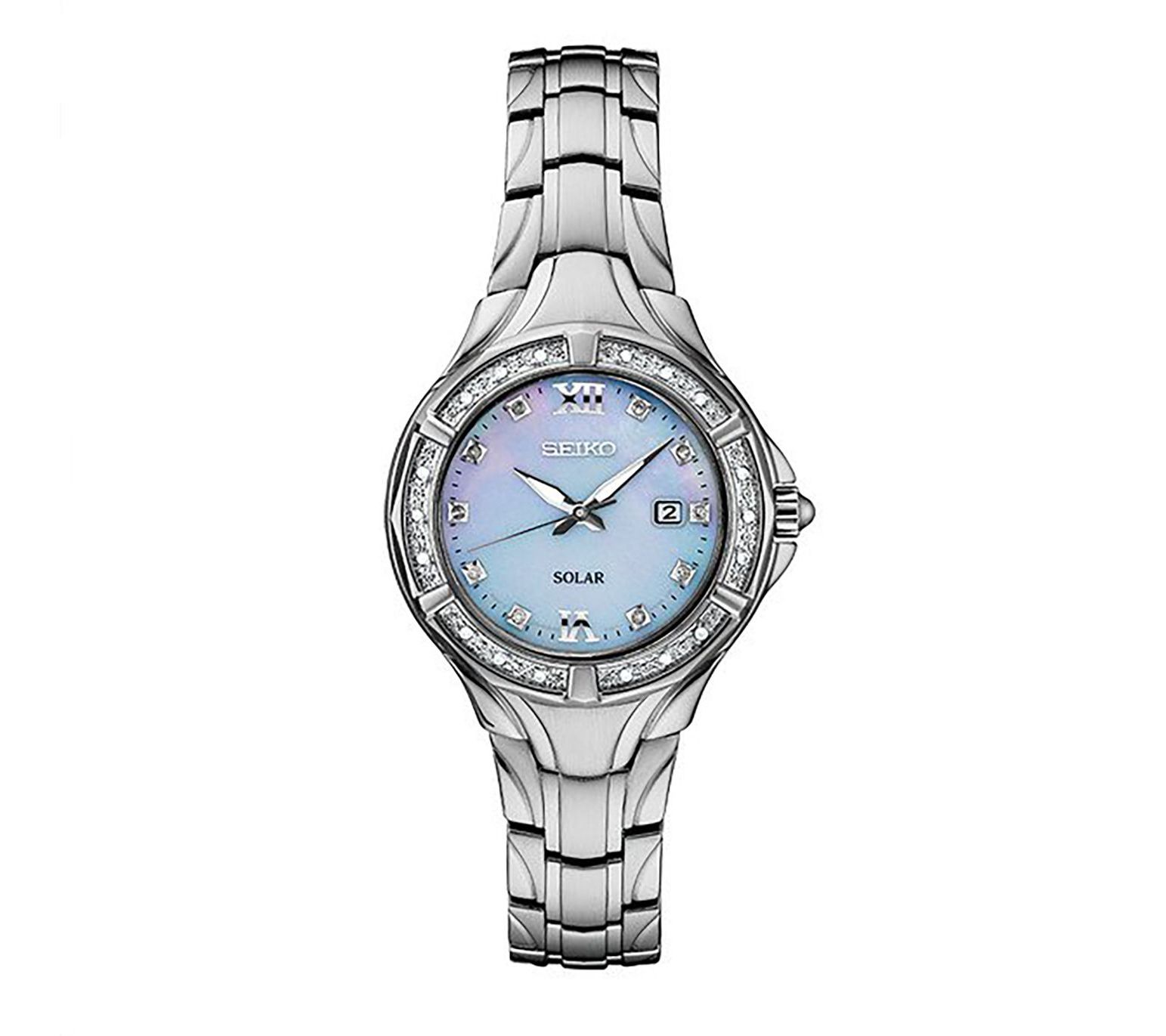 Seiko Womens Diamond Accent Stainless Bracelet Watch