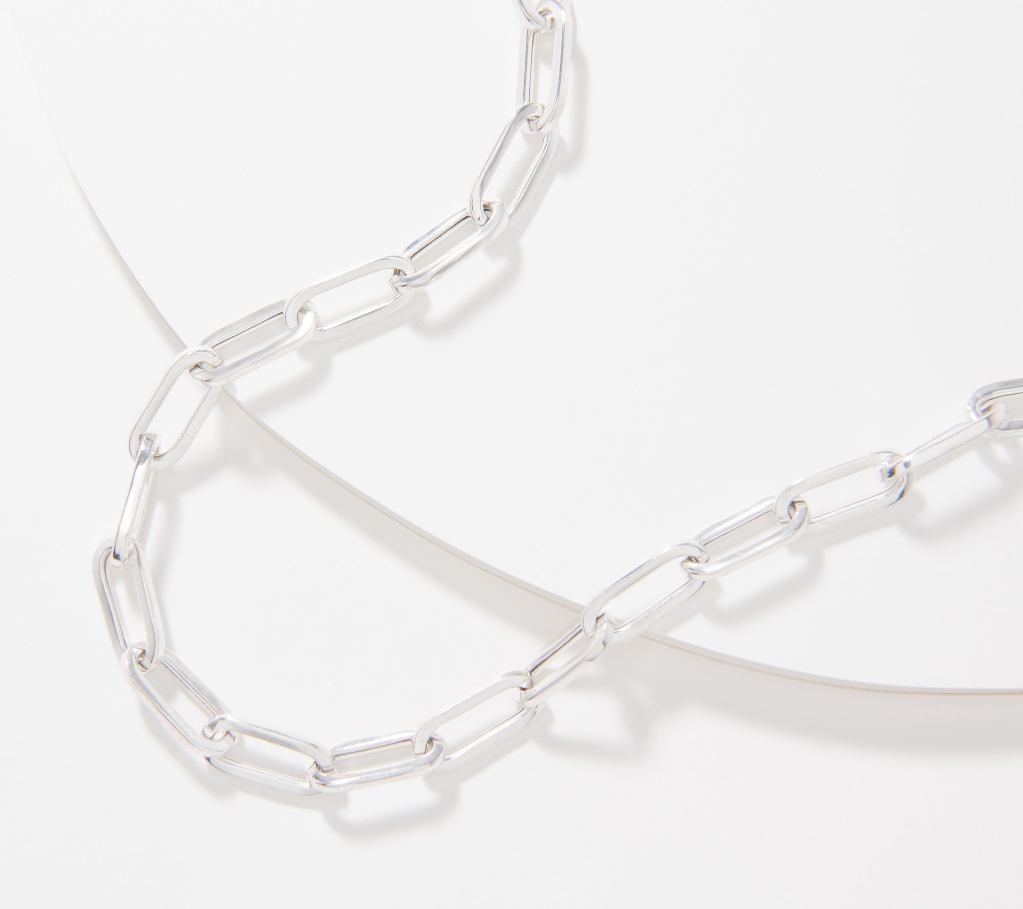 UltraFine Silver Polished Paperclip Chain 20 Necklace, 21.5g