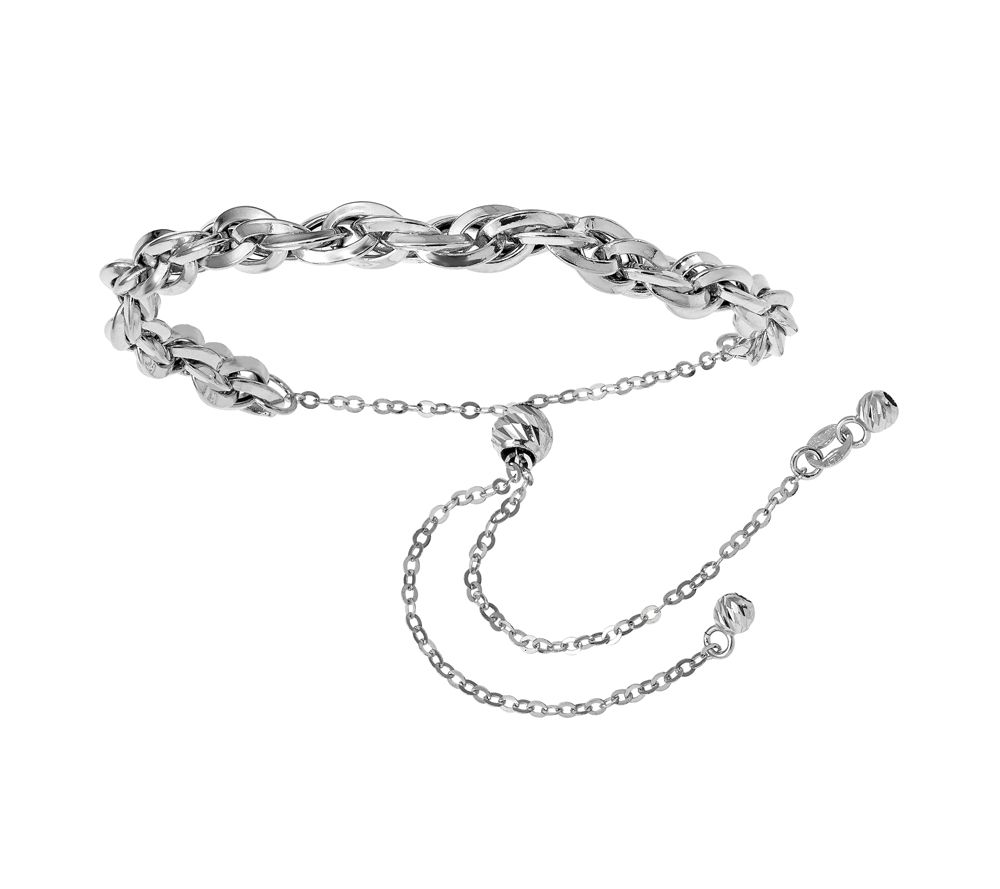 Italian Gold Loose Curb-Link Adjustable Bracele t 14K, 3.3g