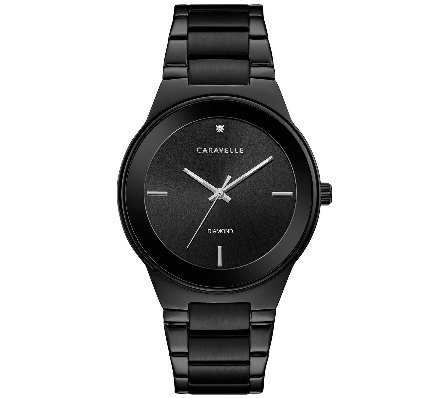 Caravelle by Bulova Mens Black Dial Bracelet W atch