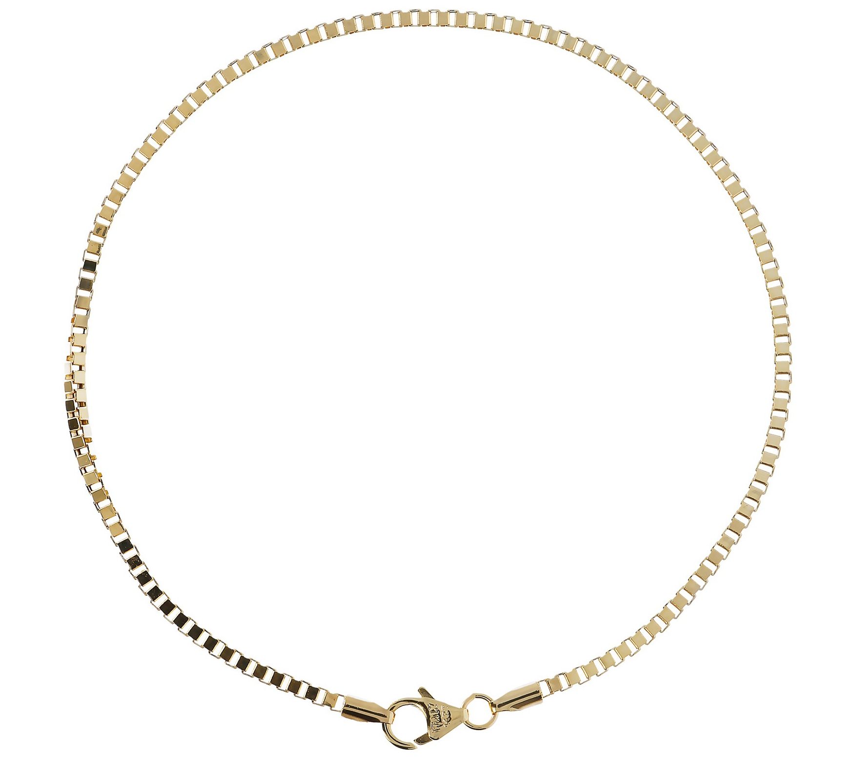Italian Gold 10 Polished Chain Anklet, 14K 3.2 g