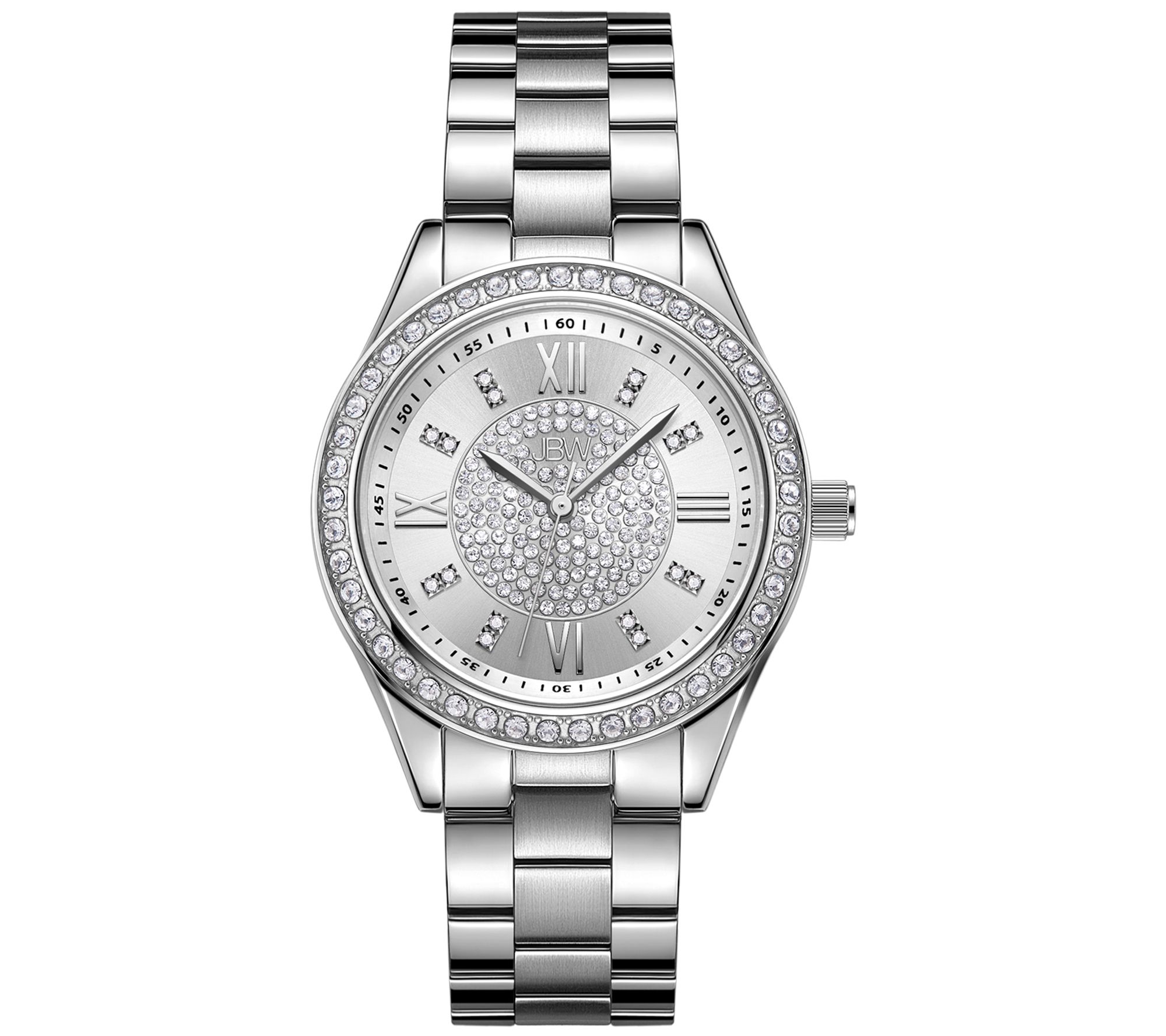 JBW Womens Mondrian Stainless Steel Diamond Ac cent Watch