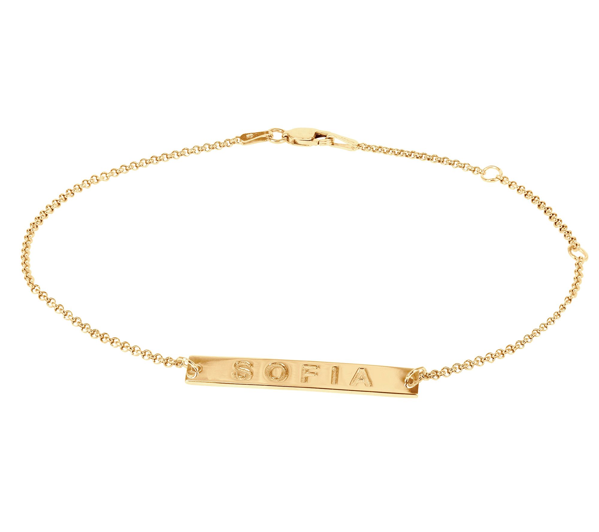 14K Gold-Plated Sterling Personalized Engraved me Bracelet