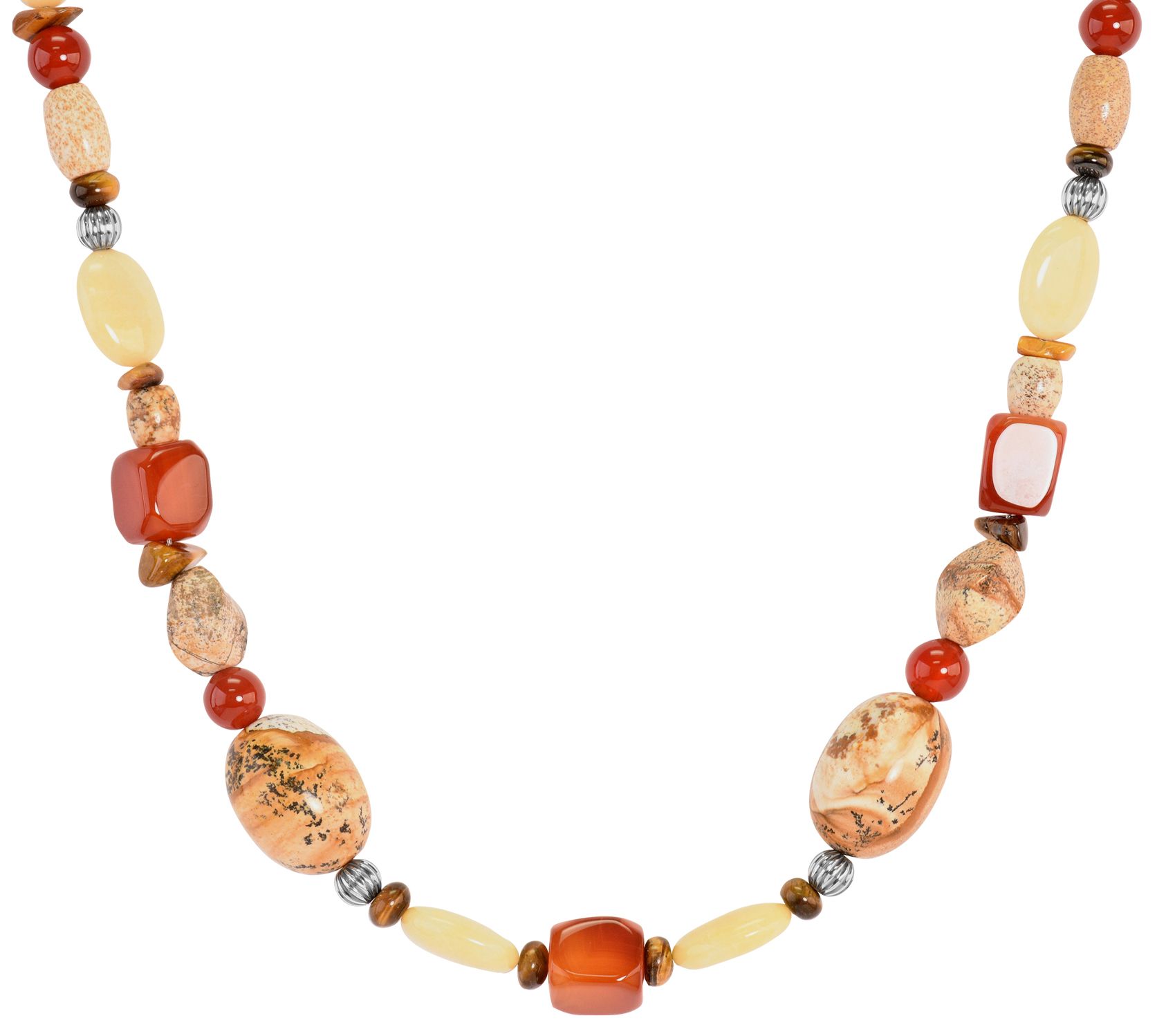 American West Sterling Shades of Autumn Bead ed Necklace