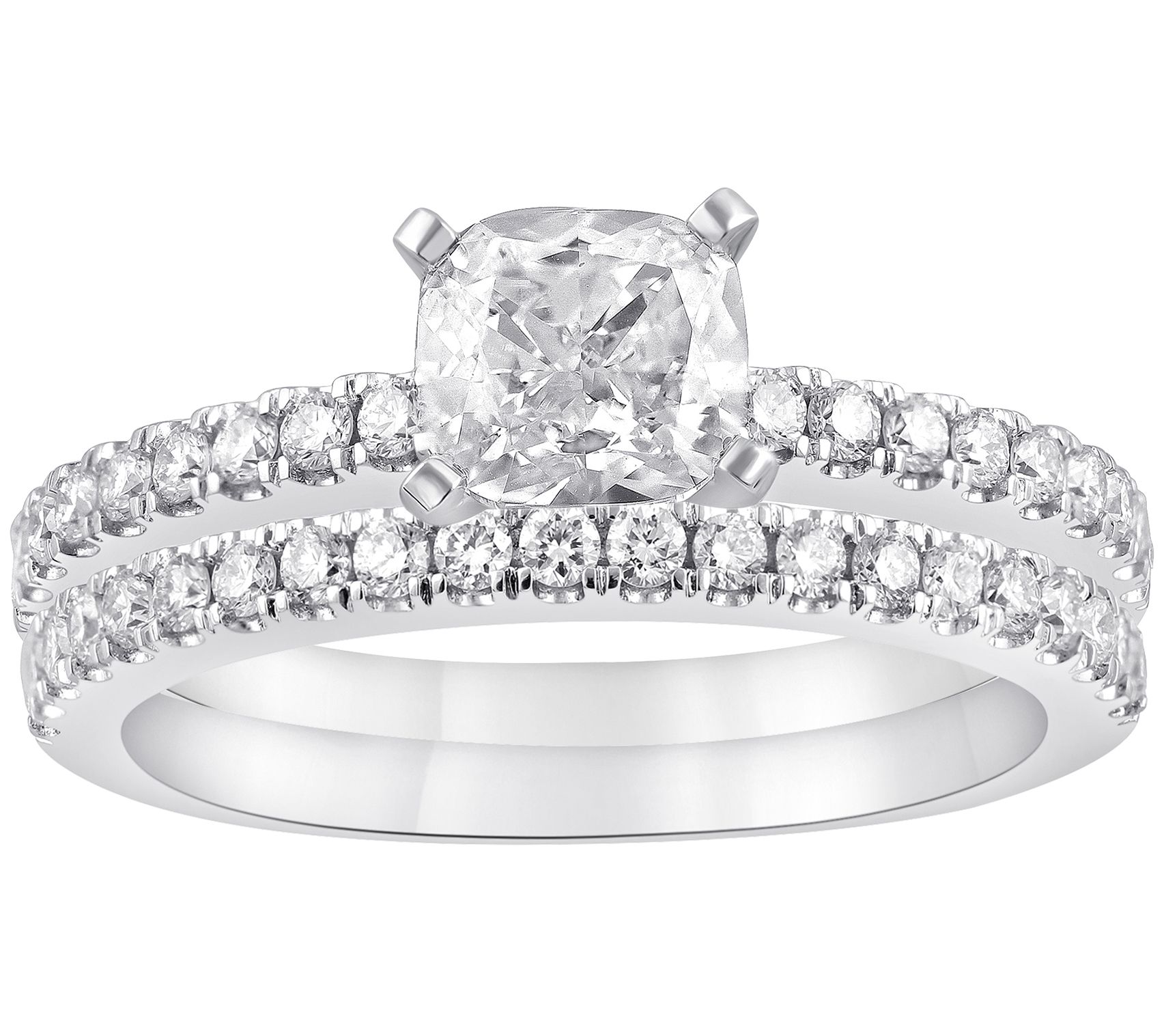 Fire Light Lab Grown Diamond 14K Gold Bridal Se t, 1.50cttw