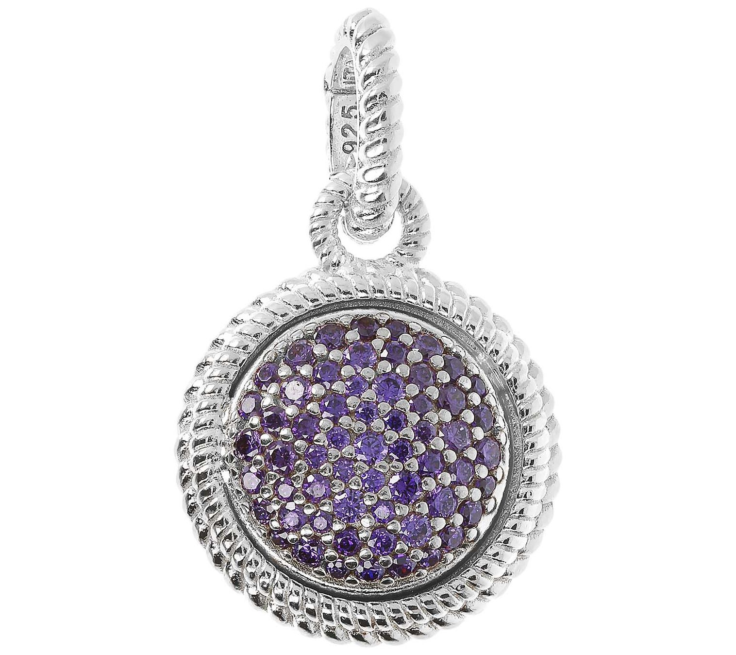 Judith Ripka Verona Sterling Silver Pave Cha rm Enhancer