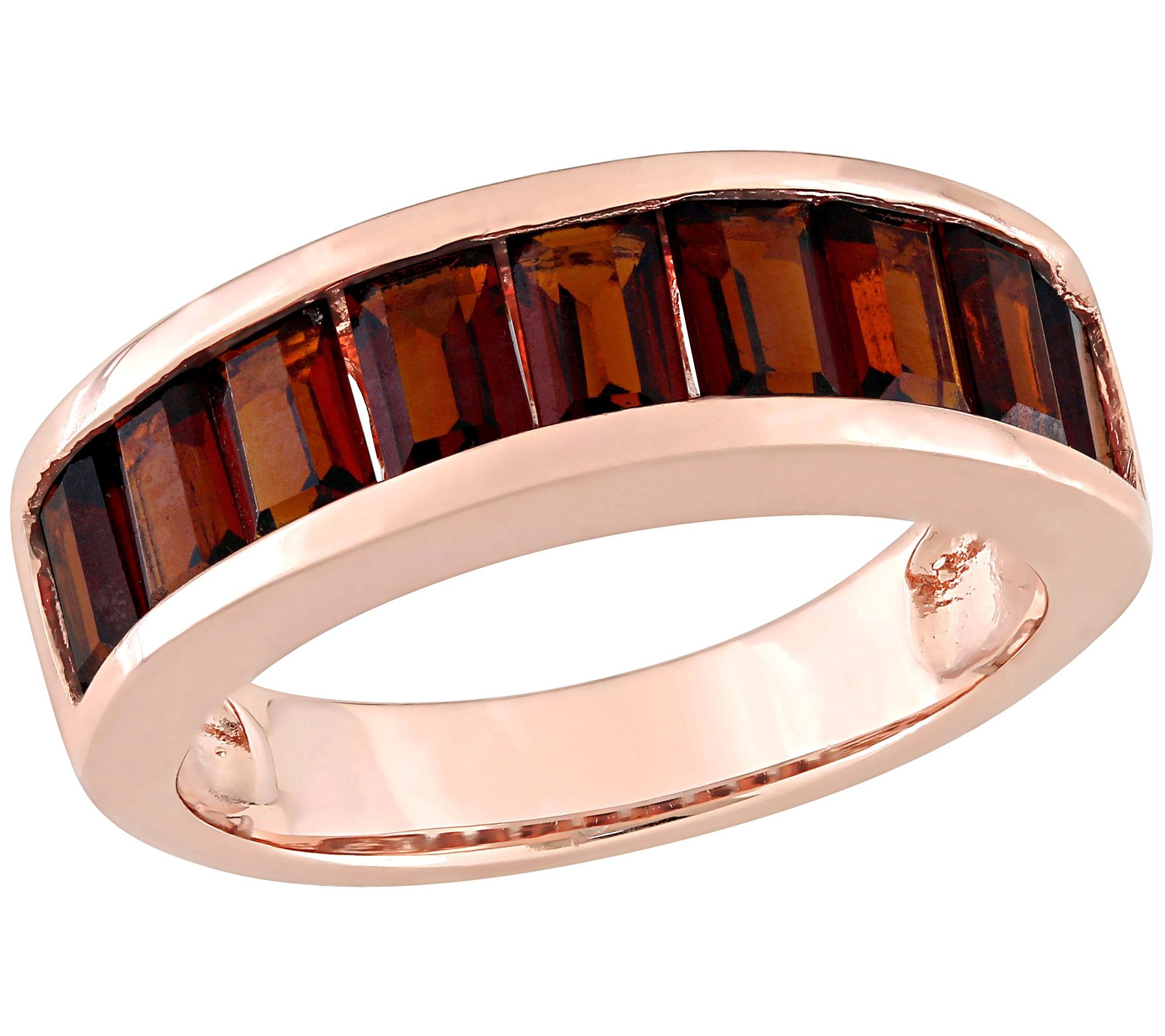 18K Rose Gold-Plated Sterling 3.30 cttw Garnet Ring