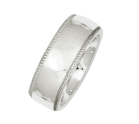 Sterling 8mm Milgrain Silk Fit Ring