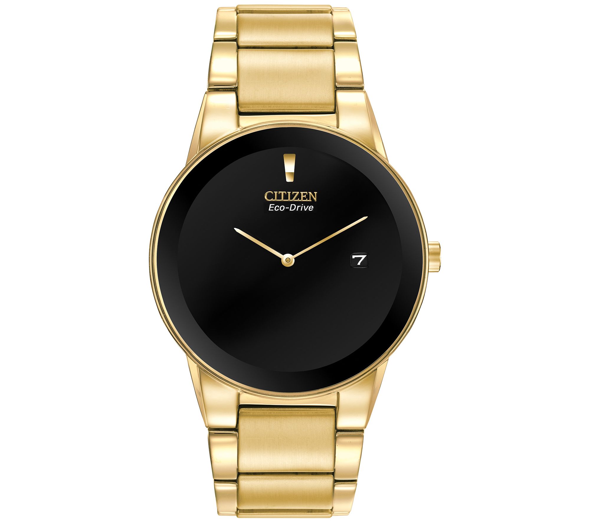 Citizens Mens Axiom Black Dial Goldtone Watch
