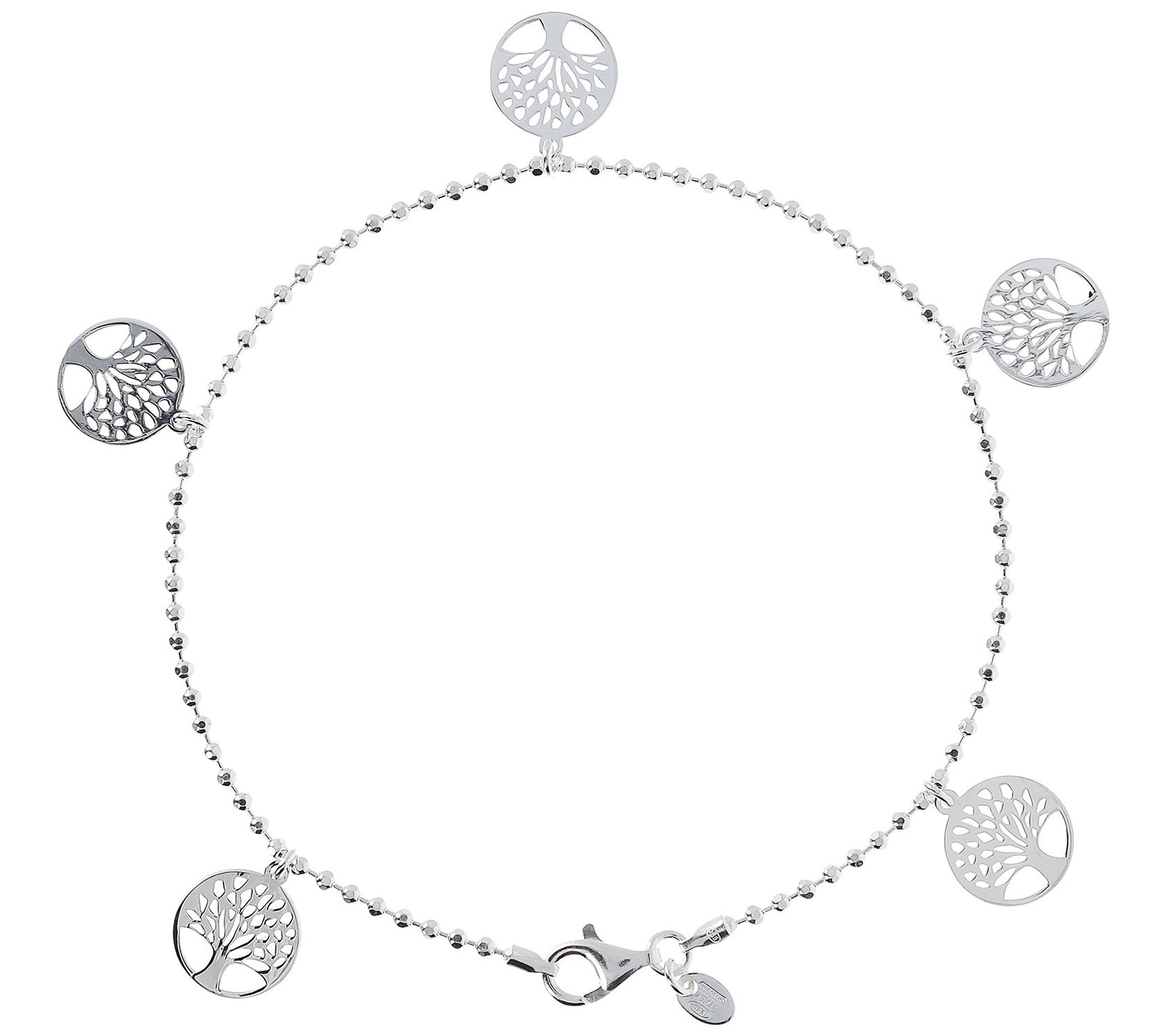 UltraFine Silver Diamond-Cut Tree of Life Ankle t