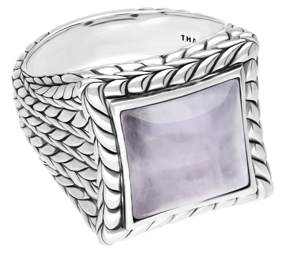 Tiffany Kay Studio Sterling Herringbone Rose Qu artz Ring
