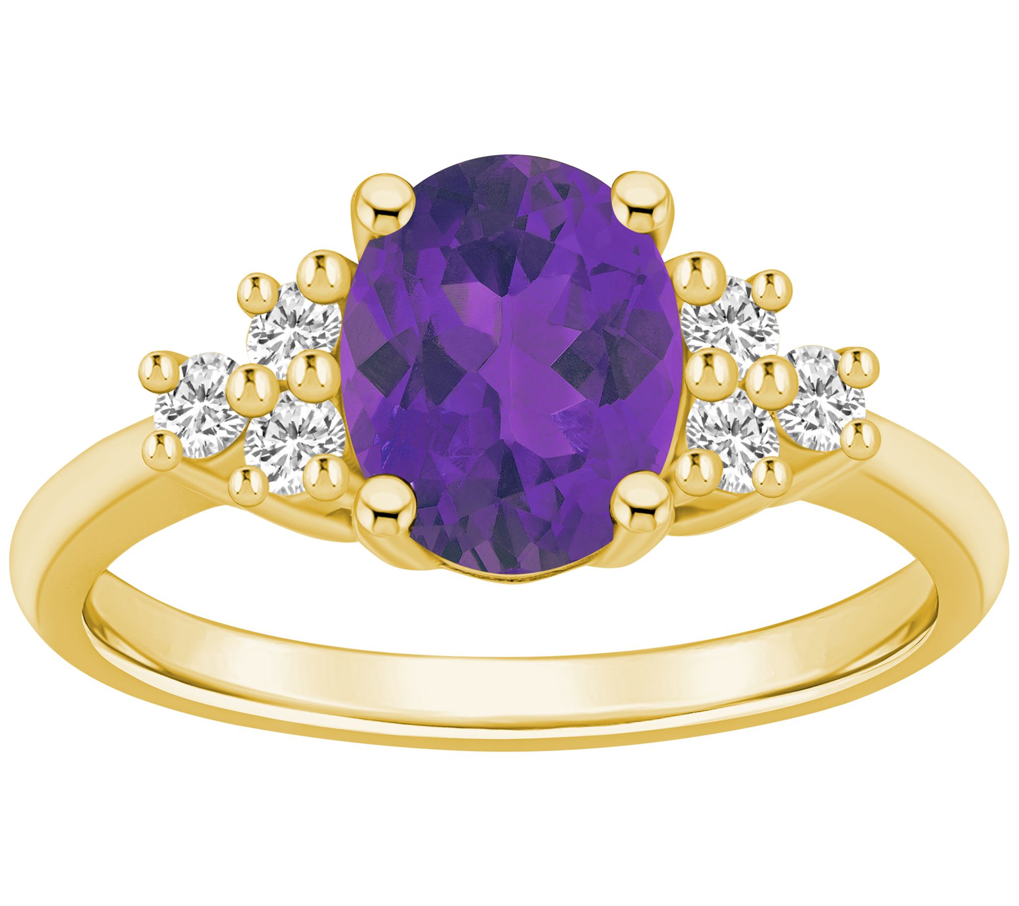 Affinity Gems Oval Gemstone & Diamond Ring, 14K Gold