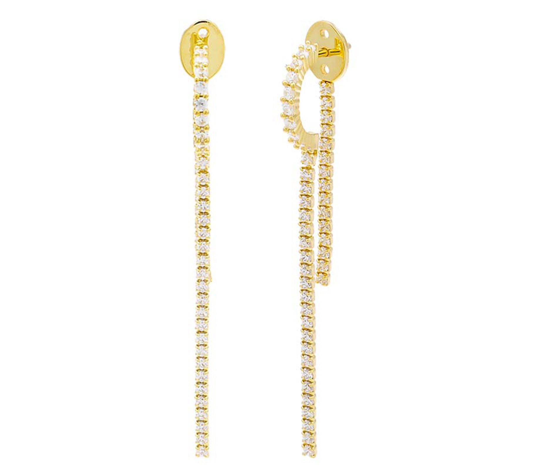 By Adina Eden 14K Gold Plated Thin Chain D angl Earrings