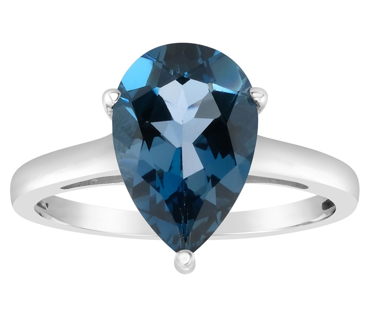 14K Gold Pear Shaped 3.30 cttw London Blue Topaz Gemstone Ring