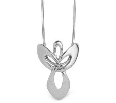 Loving Family Sterling Silver Angel Pendant wit h Chain