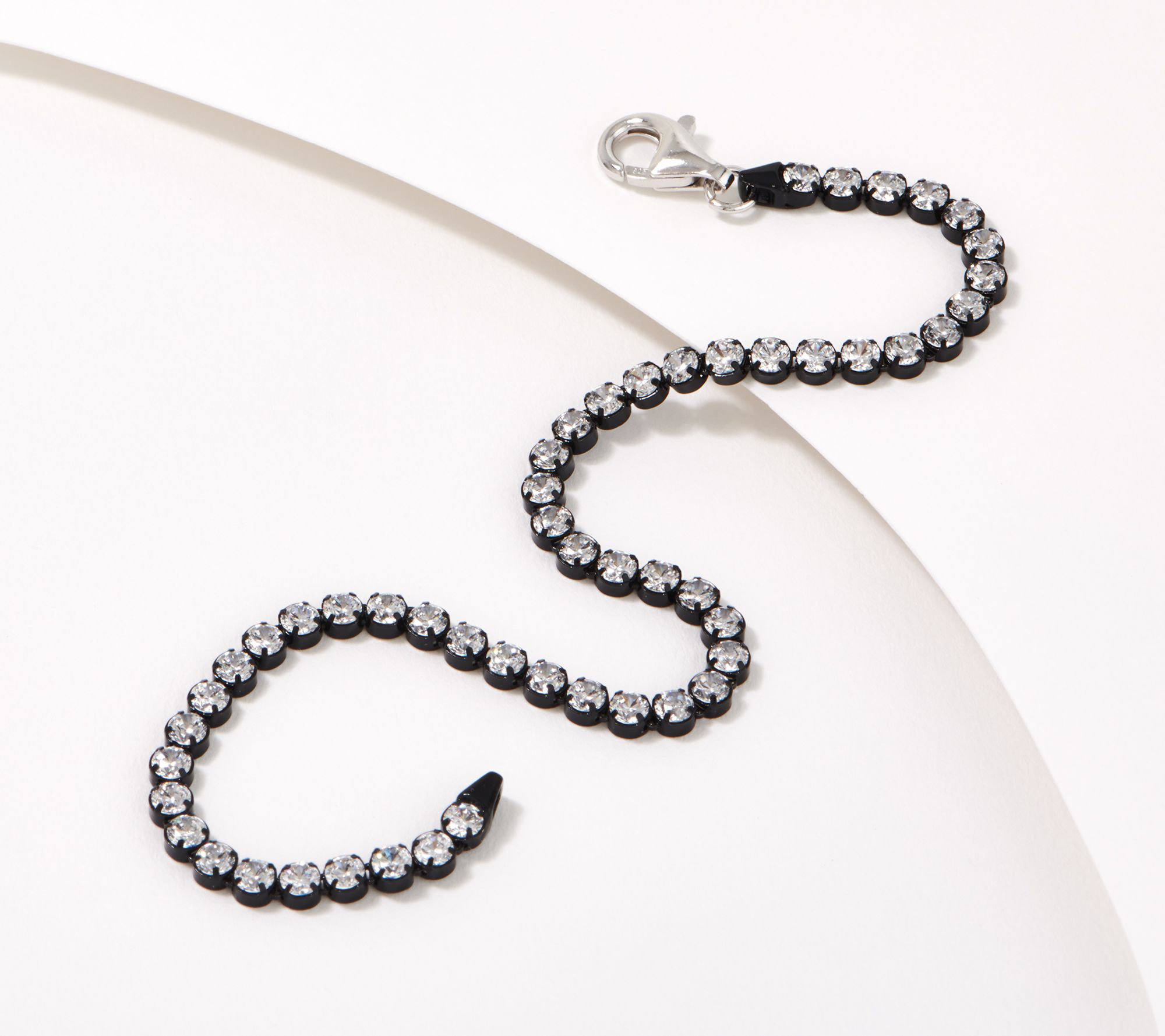 Diamonique Matte Color Everyday Tennis Bracelet Sterling Silver