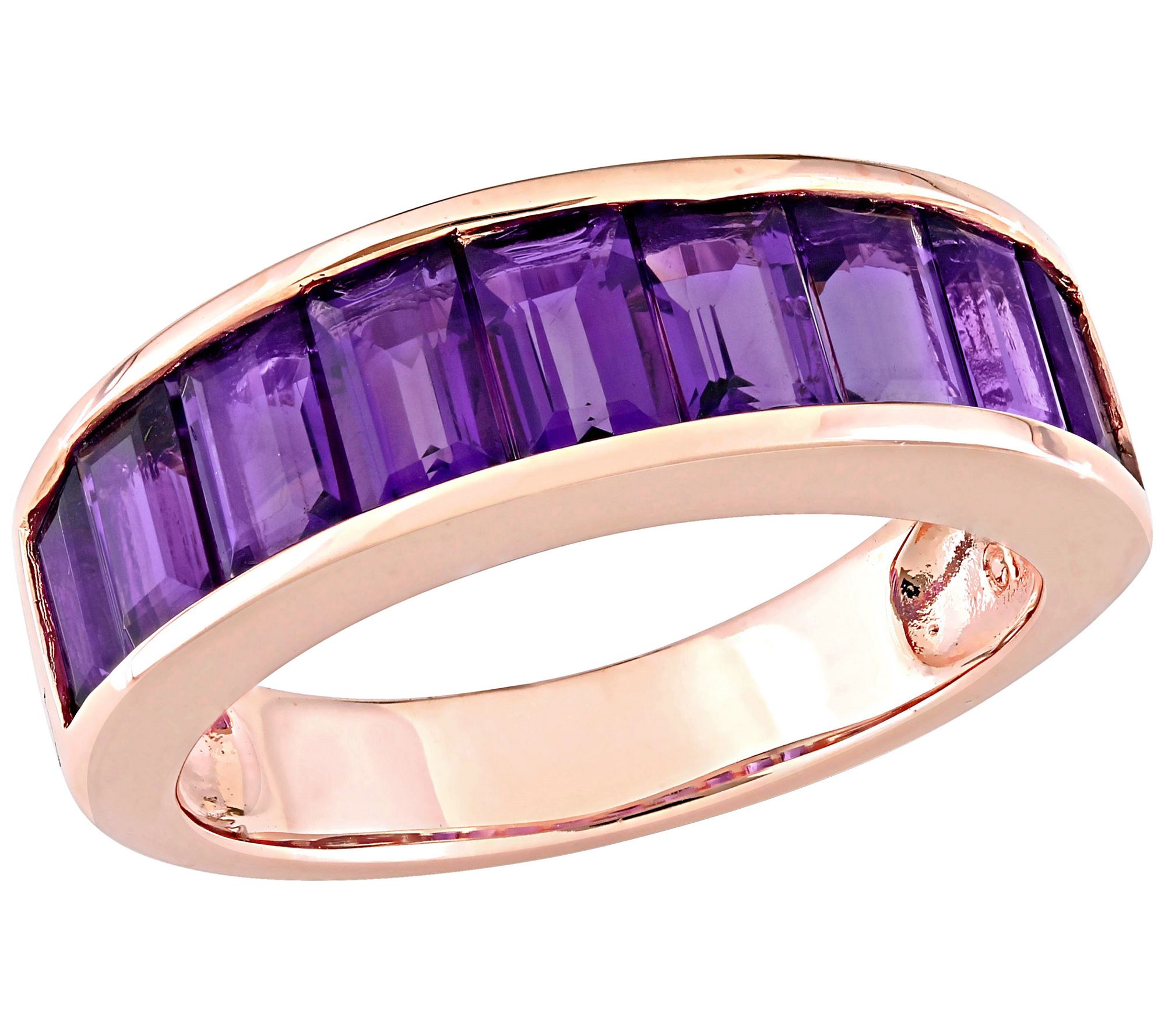 18K Rose GoldPlated Sterling 2.30 cttw Amethyst Ring