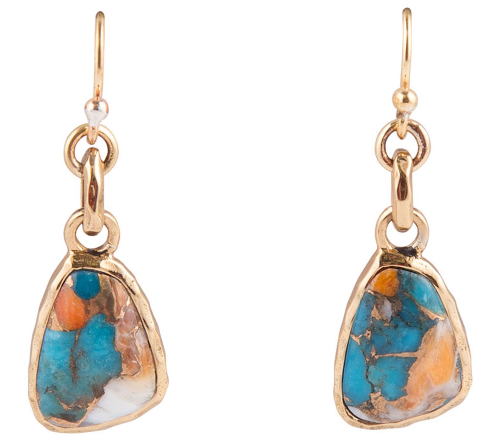 Barse Composite Turquoise w/ Infused Metal M at ix Earrings