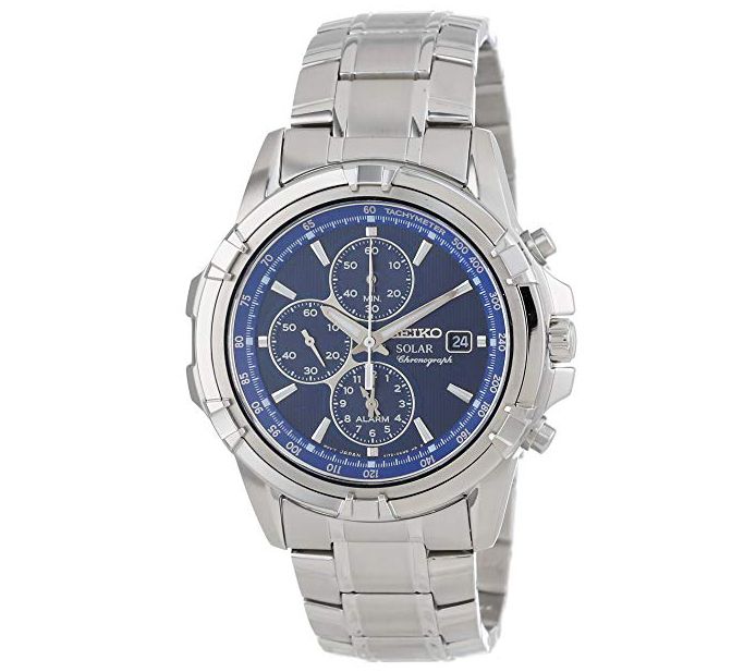 seiko solar chronograph blue face