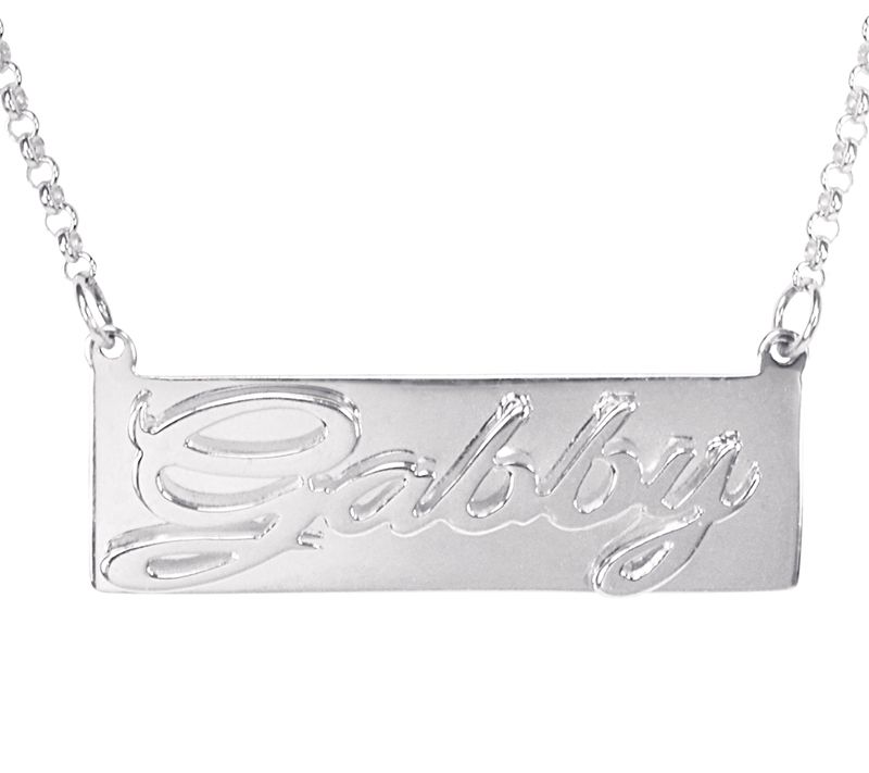 Sterling Personalized Mirror Nameplate Necklace