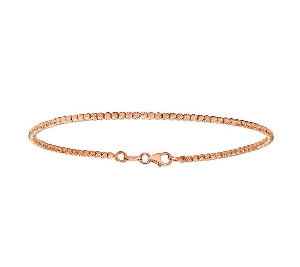Italian Gold Diamond-Cut Beaded Bracelet 14K, 4 .2g