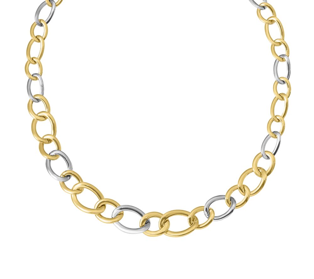 Italian Gold 18 Graduated Curb Link Necklace 1 4K, 15.0g