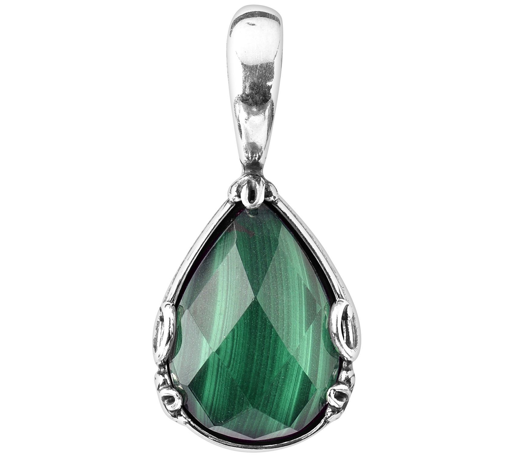 American West Sterling Silver Malachite Doubl et Enhancer