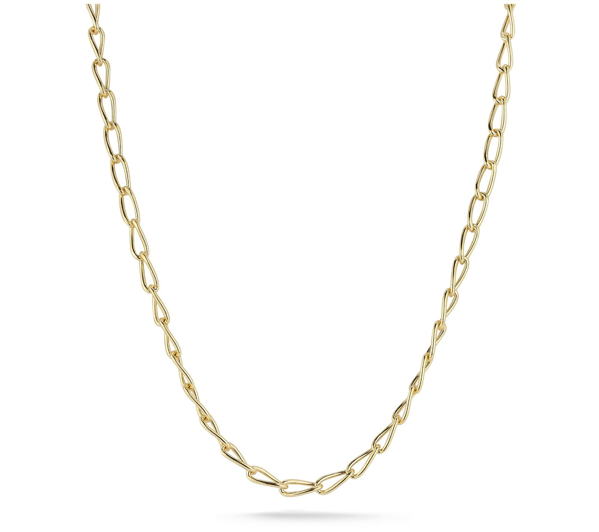 Italian Gold Twisted Oval Link Chain Necklace, 4K