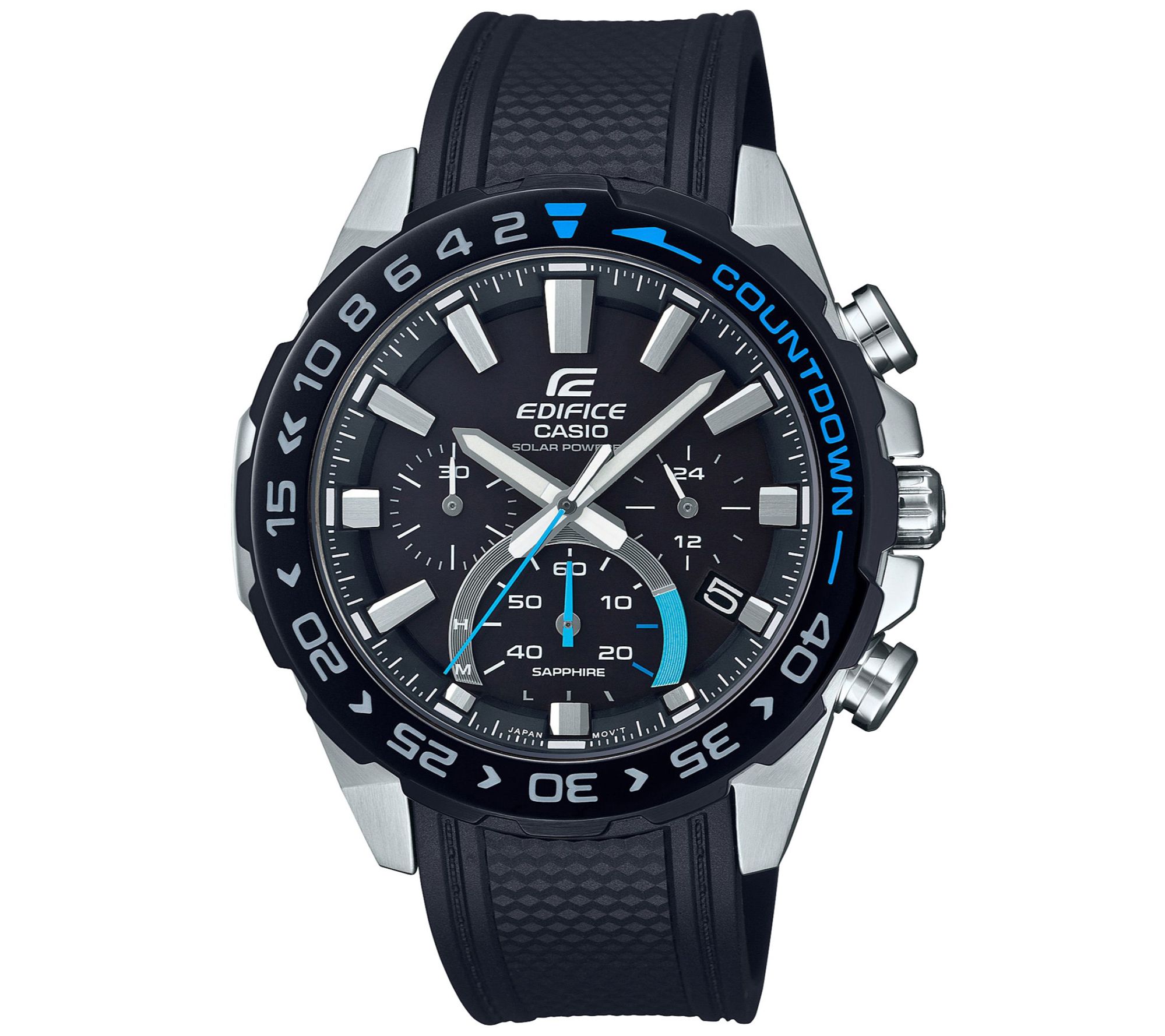 Casio Mens Edifice Solar Powered Black Strap W atch