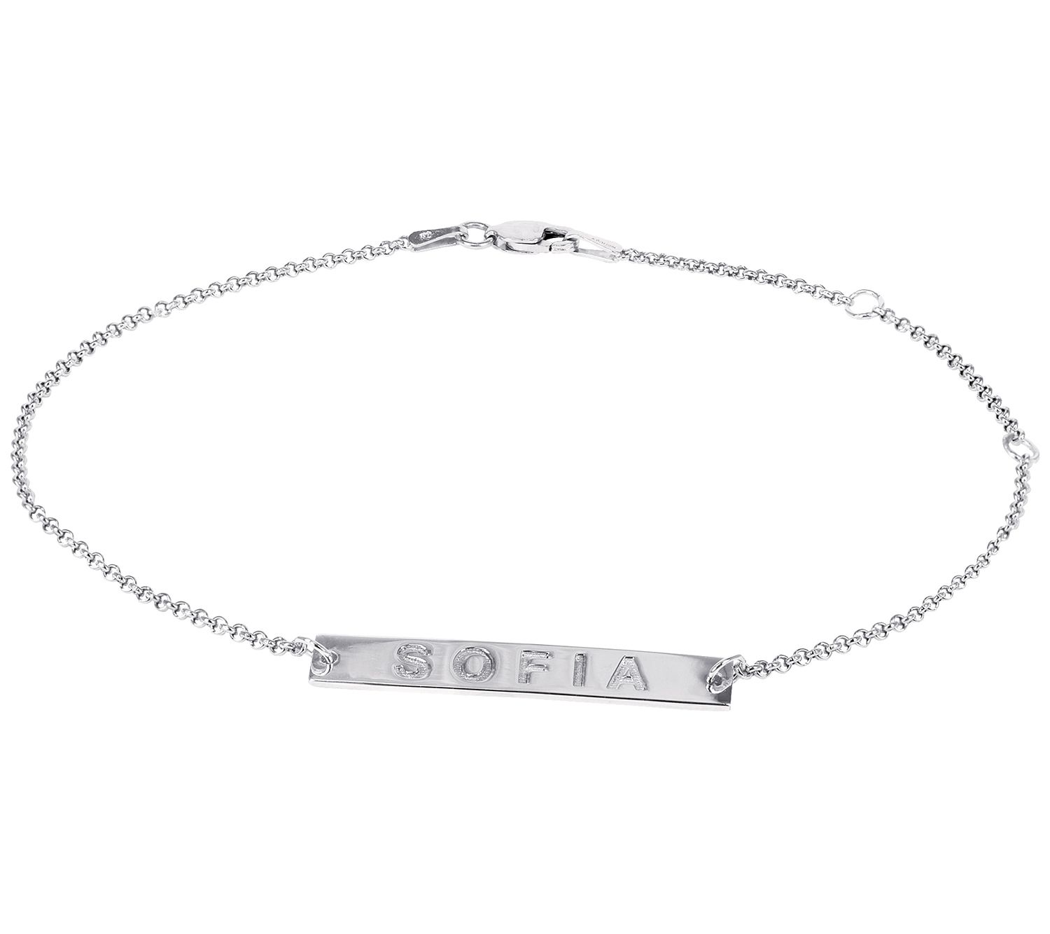 Sterling Silver Personalized Engraved Name Bracelet