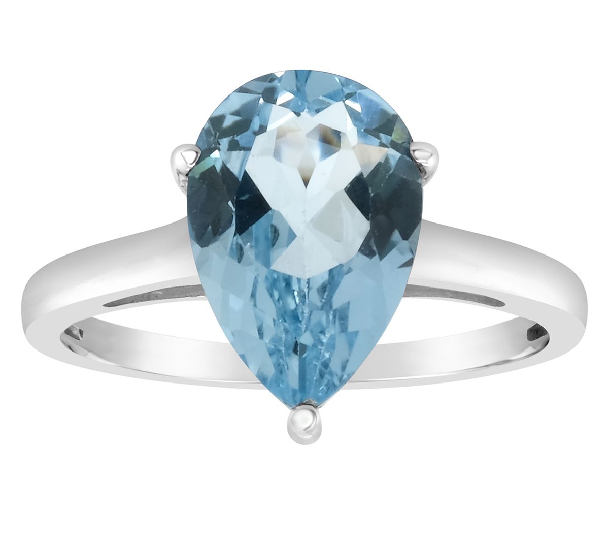 14K Gold Pear Shaped 3.30 cttw Sky Blue Topaz Gemstone Ring