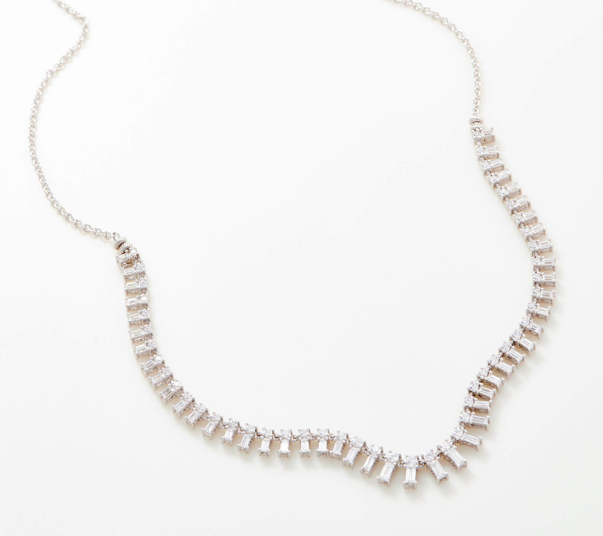 Judith Ripka Sterling Silver or Clad DMQ Necklace