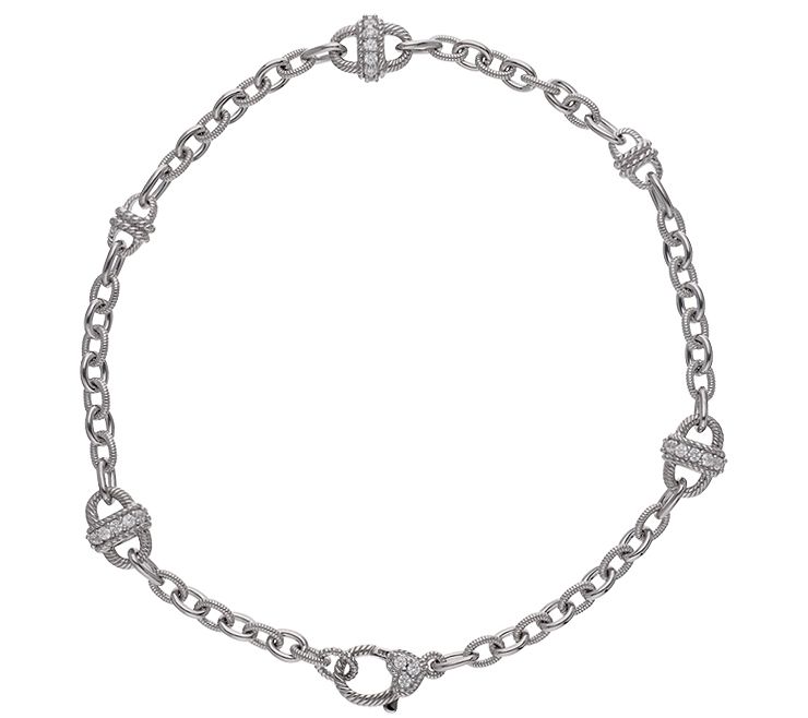 Judith Ripka Sterling Silver and Diamonique Sta tion 11 Ankle