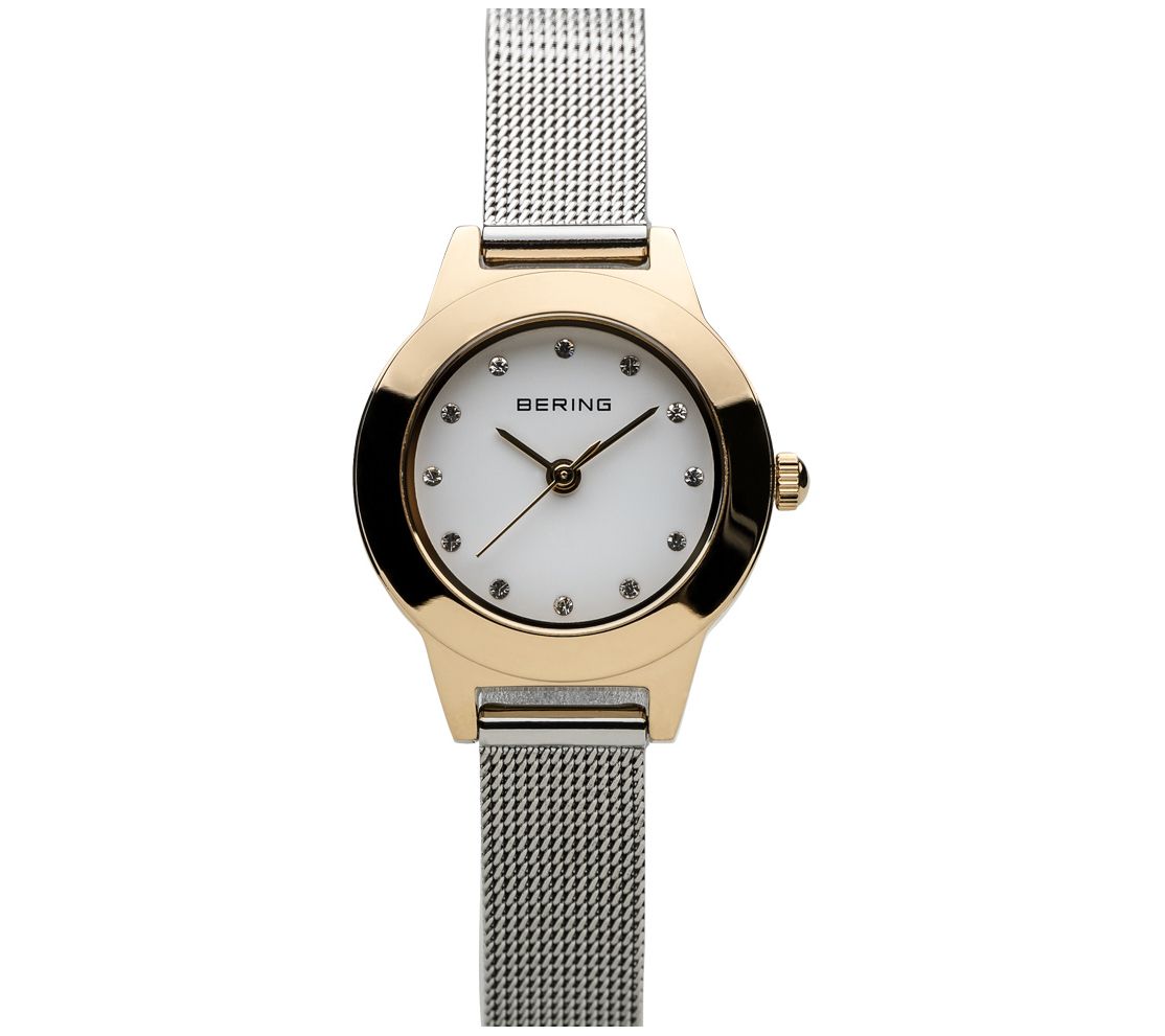 Bering Womens Two-Tone Classic Mesh Bracelet W atch