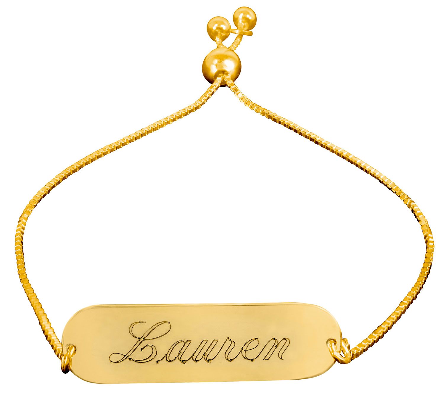 14K Gold-Plated Personalized Adjustable Name Bracelet