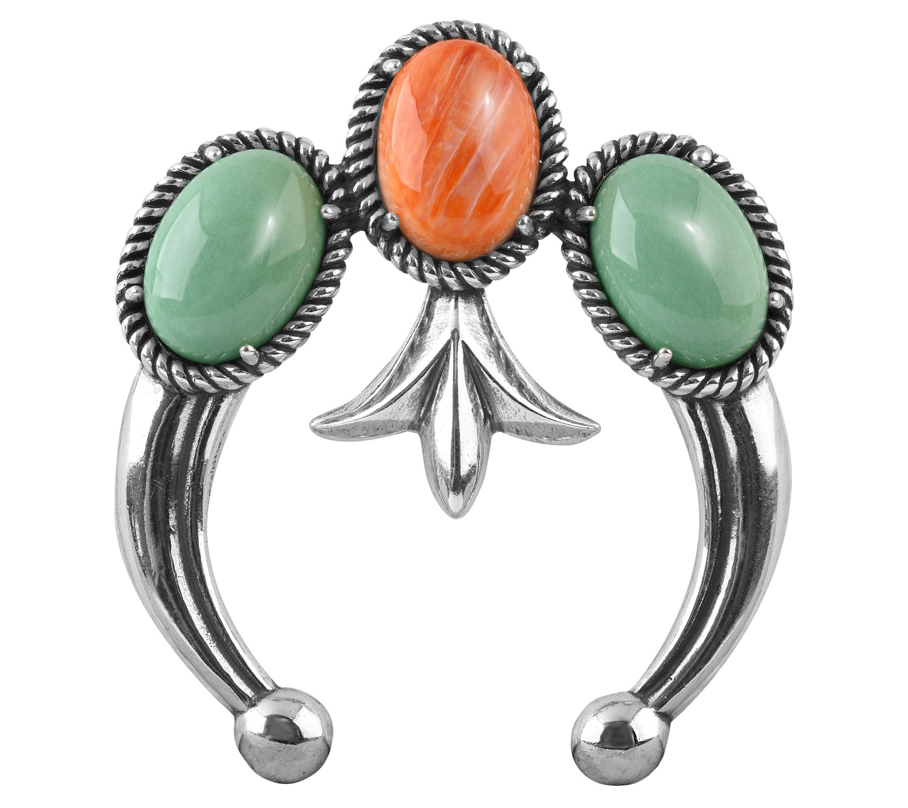 American West Sterling Silver Earthtones Naja E nhancer
