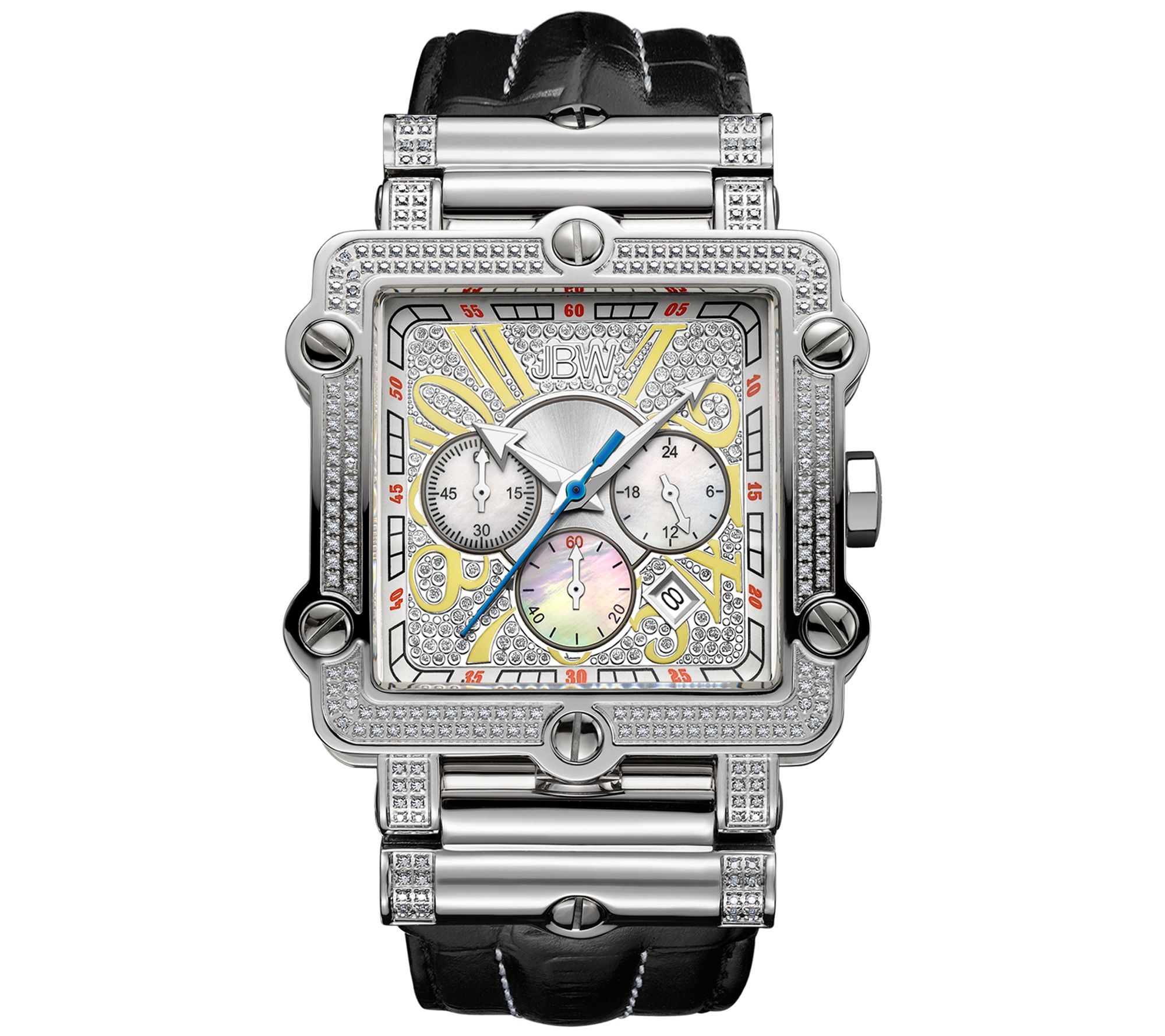 JBW Mens Phantom Crystal Stainless Steel Watch