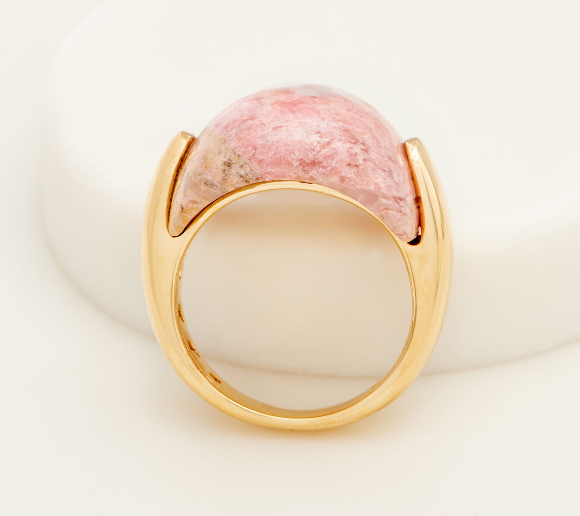 Opaque Gemstone Cabochon Ring, 14K Gold- Plated Sterling Silver - QVC.com