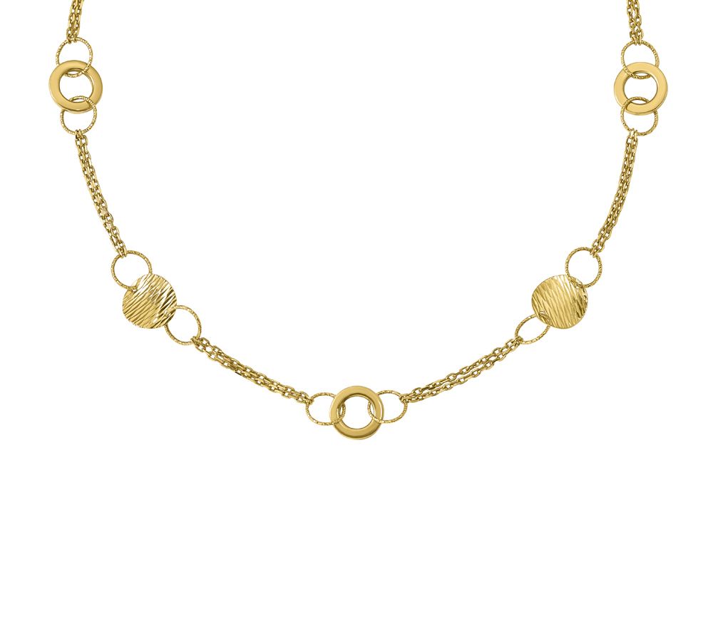 Italian Gold 17 Circle Station Necklace 14K, 1 0.5g