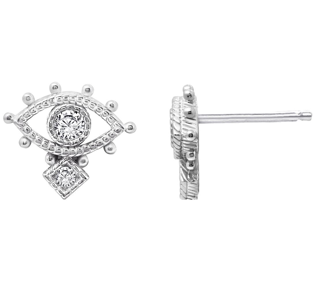 Judith Ripka Sterling Diamonique Open Evil E ye Earrings