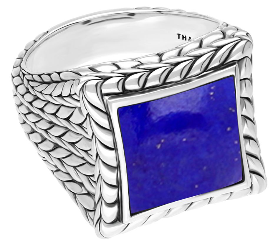Tiffany Kay Studio Sterling Herringbone L apis Ring