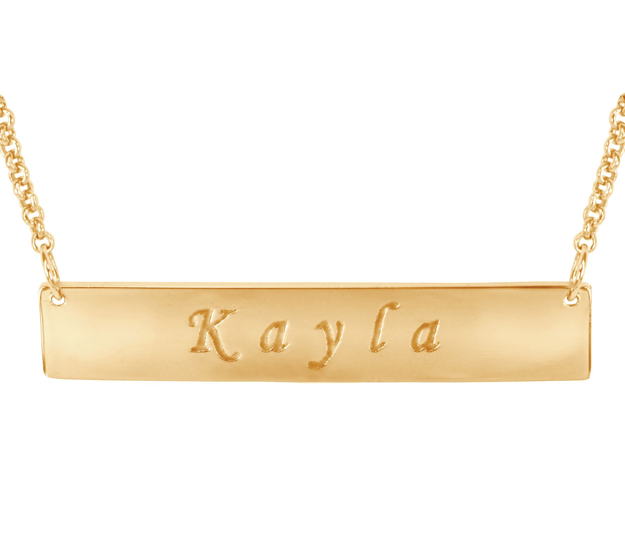 14K Gold-Plated Sterling Personalized Engraved ame Necklace