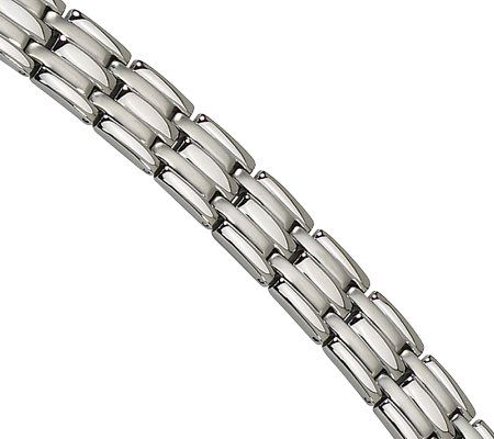 Steel by Design Mens 8 Brushed & Polished L i nk Bracelet