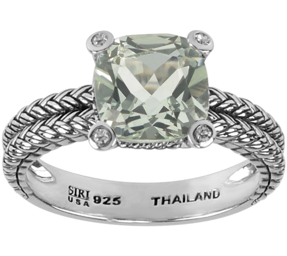 Sterling Gemstone and White Topaz Accent Ring