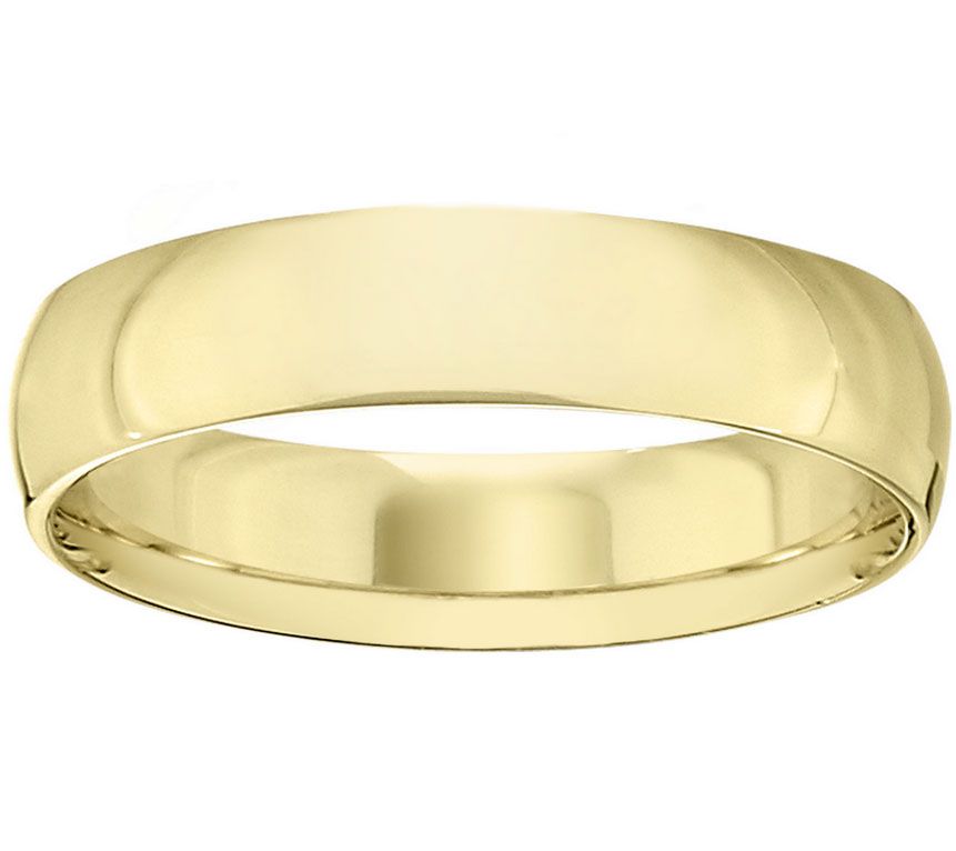 Women's 18K Yellow Gold 5mm Half-Round Wedding and