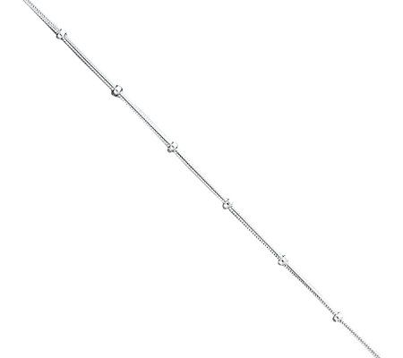 Sterling 9 Polished Beaded Anklet