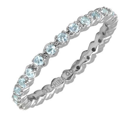 Simply Stacks Sterling Prong Set Aquamarine Sta ckable Ring