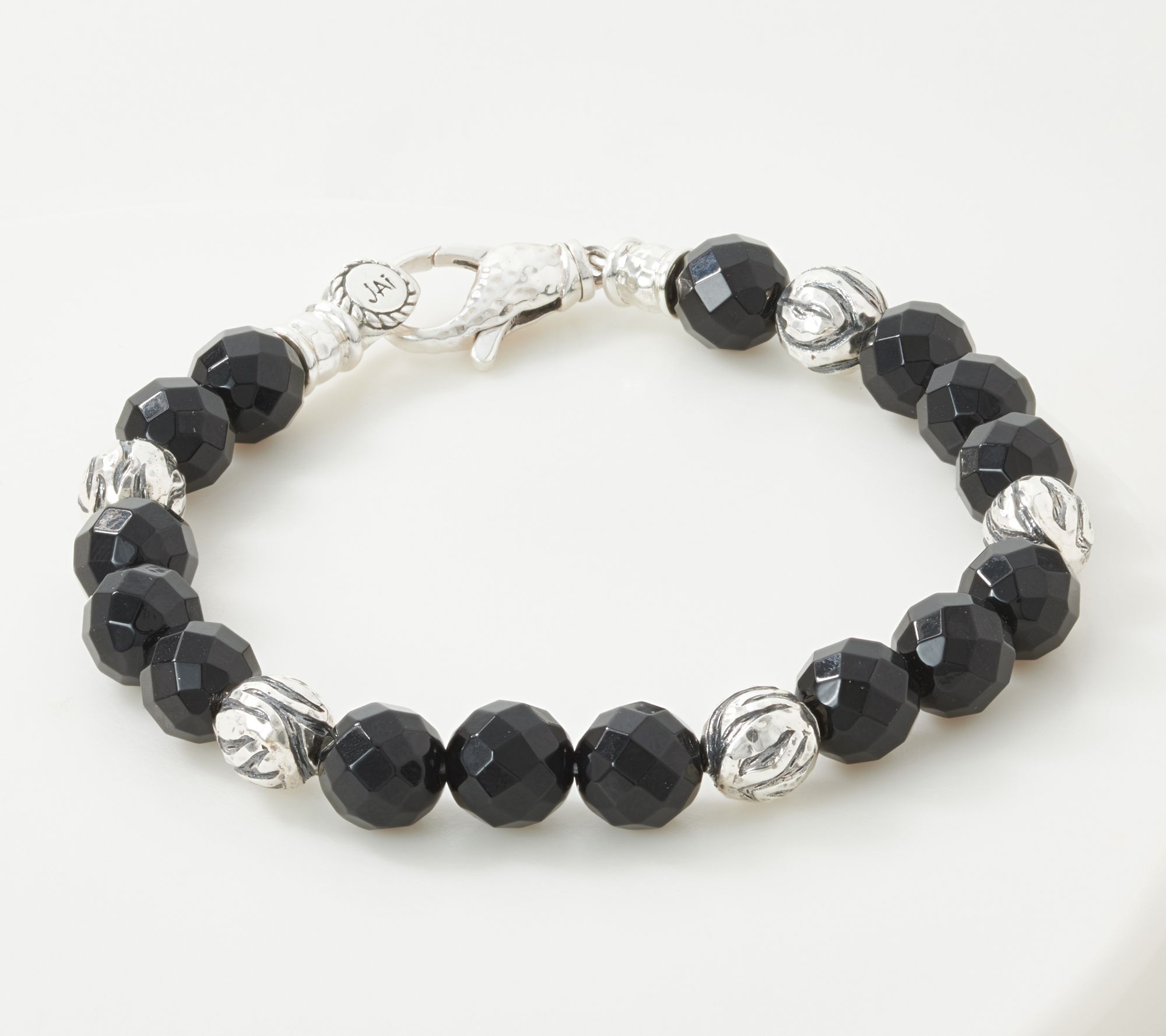JAI Sterling Silver Gemstone Tiger Stripe Bracelet