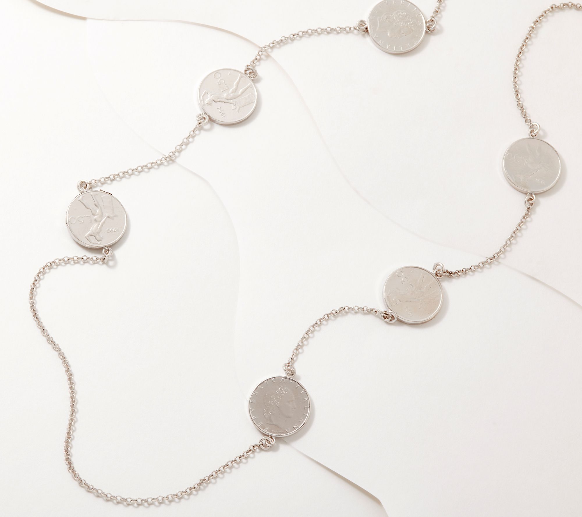 Italian Silver 50 Lire Coin Station 26 Necklace