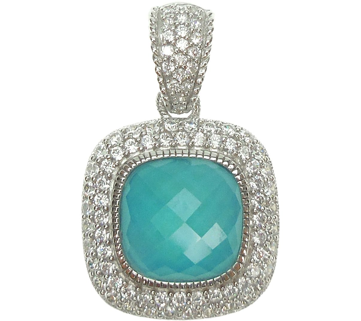 Judith Ripka Sterling Turquoise Doublet & Diamo nique Enhancer